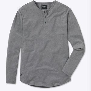 CUTS Long Sleeve Henley Curve-Hem